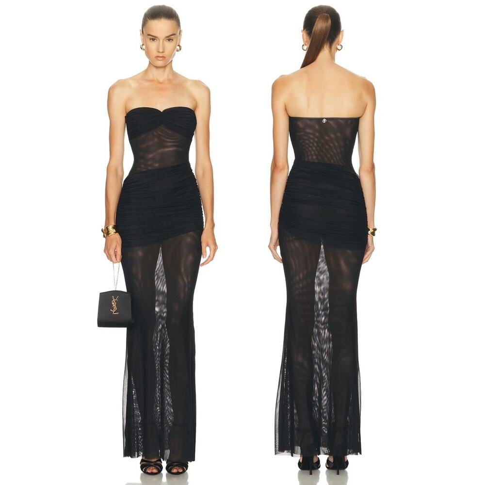 Bananhot Erica Maxi Dress Strapless Ruched Party Cocktail Evening Formal Prom XS